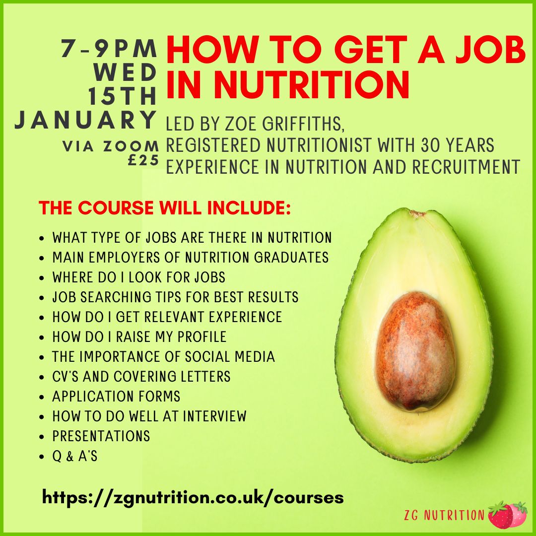 How to Get a Job in Nutrition Course content