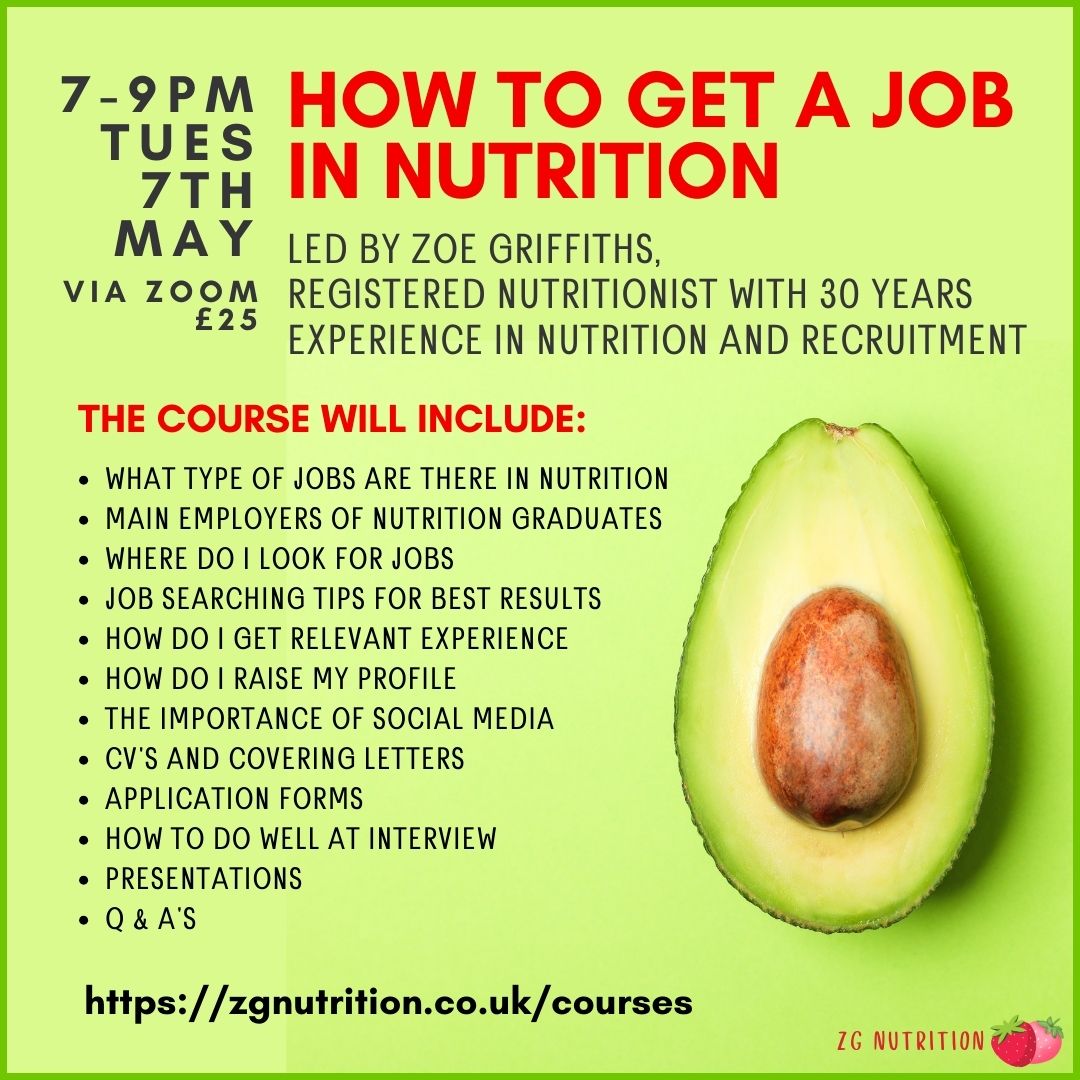 How to Get a Job in Nutrition Course content