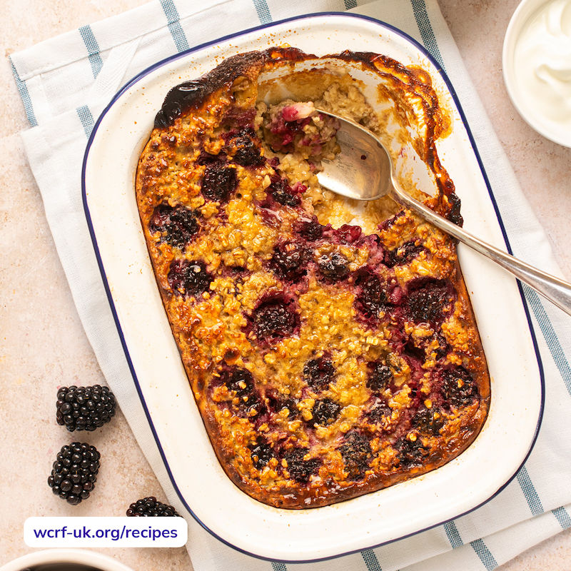 Banana and blackberry baked oats